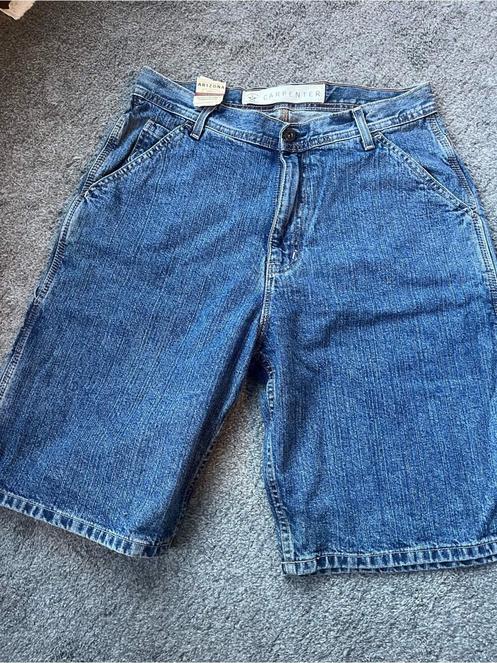 Arizona Jean Company Blue Carpenter Denim Shorts - Picture 2 of 3